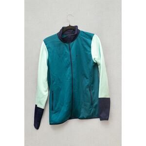 Marmot Women’s Colorblock Fleece Lined Full Zip Jacket Teal Mint Navy Size Large